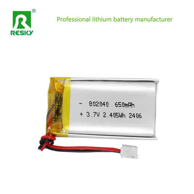 Mua Lithium Polymer Battery Pack 802040 3.7V 7.4V 650mAh 2.4wh Power Li-Polymer Battery Cho đèn LED sản xuất trực tuyến