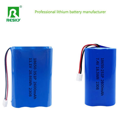 Mua 18650 Lithium Ion Batteries 11.1V 3s 2600mAh 28.86wh Rechargeable Li-ion Battery Pack sản xuất trực tuyến