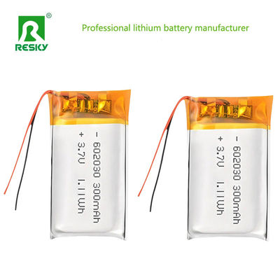 LP602030 3.7v 300mAh Pin Lithium Polymer sạc lại bền và thời gian sử dụng dài 500 chu kỳ
