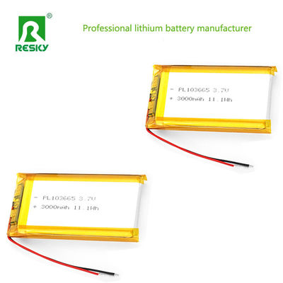 Điện tích pin Lipo 103665 3.7v 4.2v 3000mAh 11.1wh pin lithium ion sạc