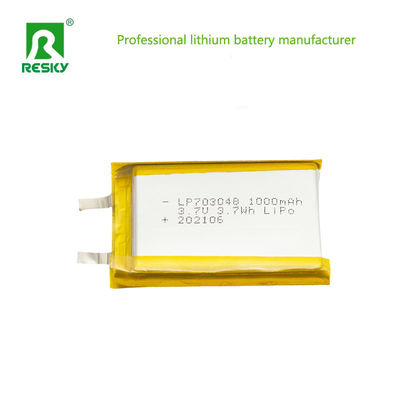 Điện Lithium Ion Cell 703048 3.7v 1000mAh 3.7wh Pin Lithium Li-Ion Polymer sạc lại