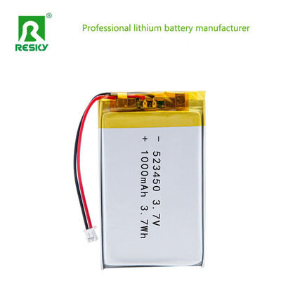 Năng lượng pin Lithium Cell 523450 3.7v 1000mAh 3.7Wh pin Li polymer sạc lại