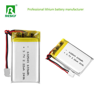 Pin pin Lithium Polymer 602540 600mAh 3.7V 2.22wh pin mặt trời Lipo cho màn hình y tế