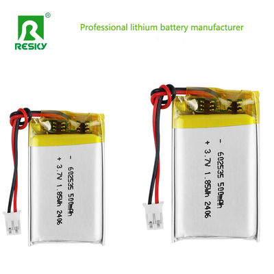 Pin pin pin Lithium Polymer 602535 3.7V 4.2V 400mAh 500mAh 1.85wh Pin pin pin Lipo