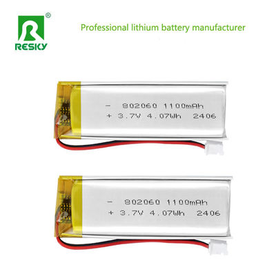 Phòng pin Lithium Polymer 802060 3.7V 1100mAh 4.07wh Pin Lipo mặt trời cho máy tính điện